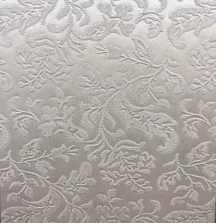 Кожаная панель DECO № 111 Цветы белый+серебро 2800х1000х10 мм