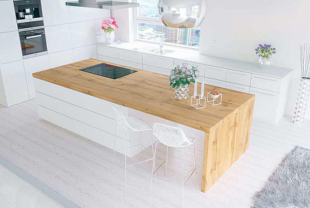 Компакт плита Дуб Вотан 2052 (структура Шпон) 4200 х 650 х 12 мм. черная основа