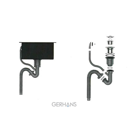 Мойка из нерж.стали Gerhans K36050G 600*500*220 мм Золото