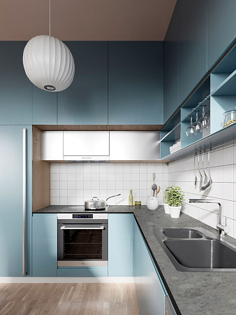 HPL Компакт плита Кедр 6409/PT Терраццо Антик (Питон) 3050 х 608 х 12 мм. черная основа